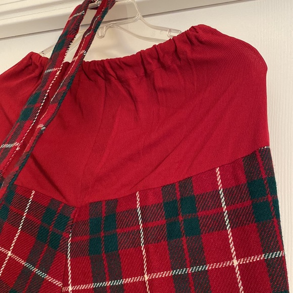 Vintage Protégé Saks Fifth Avenue Red and Green Plaid wool pantsuit with belt - Picture 10 of 12